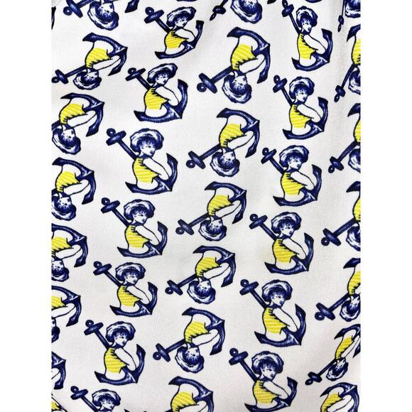 Betsey Johnson Vintage Sailor Anchor Print Boatneck Dress Size P (XS) - Picture 3 of 11